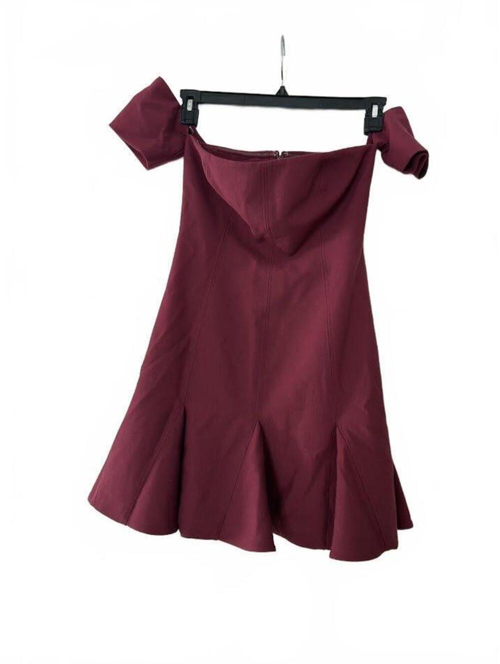 Cinq a Sept Off-Shoulder Burgundy Fit & Flare Dress Size 4